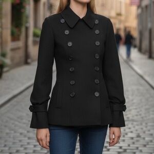 Bailey 44 Tie-Cuff Ponte Peacoat – Chic, Feminine & Classic